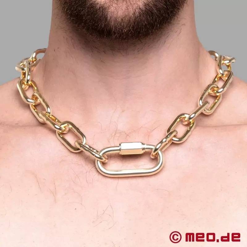 Collier doré BDSM en chaîne - Ruthénium