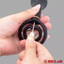 Boules anales XL gonflables avec poids et cockring