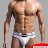 Jockstrap Athletic - Blanc. Ceinture large. Impressionnant