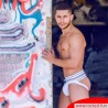 Jockstrap Athletic - Blanc. Ceinture large. Impressionnant