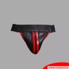Jockstrap en cuir noir / rouge