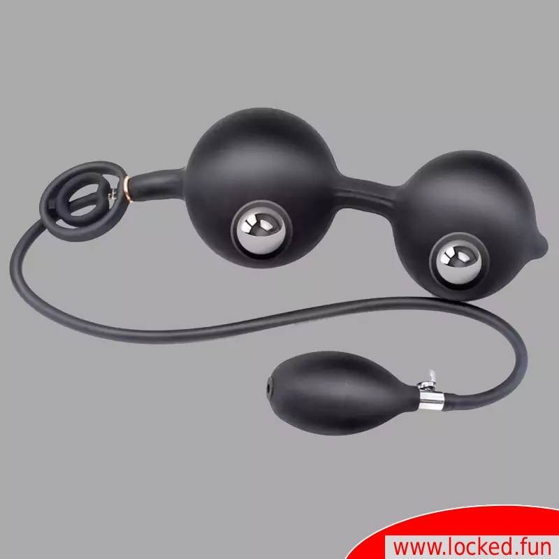 Boules anales XL gonflables avec poids et cockring