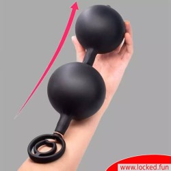 Boules anales XL gonflables avec poids et cockring