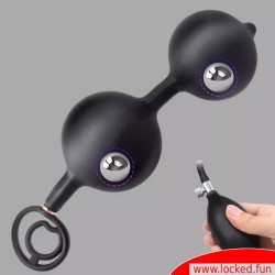 Boules anales XL gonflables avec poids et cockring