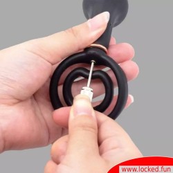 Boules anales XL gonflables avec poids et cockring