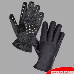 Gants BDSM en cuir avec pointes
