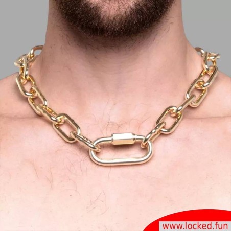 Collier doré BDSM en chaîne - Ruthénium