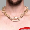 Collier doré BDSM en chaîne - Ruthénium