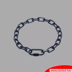 Collier noir BDSM en chaîne - Ruthénium