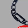 Collier noir BDSM en chaîne - Ruthénium