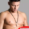 Collier en pierre de lave et pendentif Vajrayana Collier en pierre de lave et pendentif Vajrayana