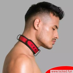 Collier rouge BDSM en néoprène