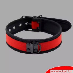 Collier rouge BDSM en néoprène