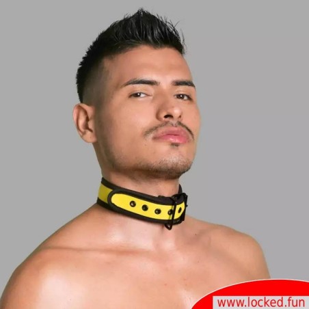 Collier jaune BDSM en néoprène