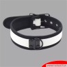 Collier blanc BDSM en néoprène