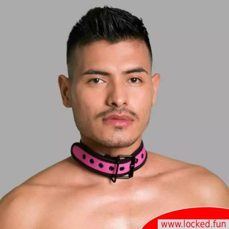 Collier rose BDSM en néoprène