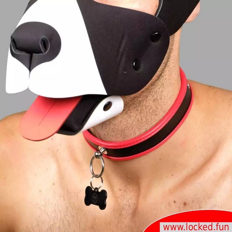 Collier fin en cuir noir rouge Collier fin en cuir noir rouge