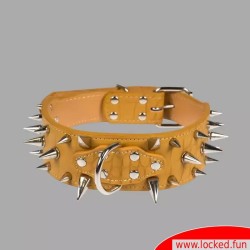 Collier à pointes marron pour chien humain