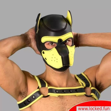 Masque noir jaune Bad Puppy en néoprène
