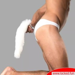 Plug anal Bad Puppy avec queue à fourrure blanche – Cosplay & Human Pup Play