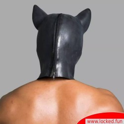 Masque de tête cochon en latex noir