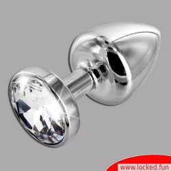 Plug anal argenté de luxe à cristal - Diamant Star