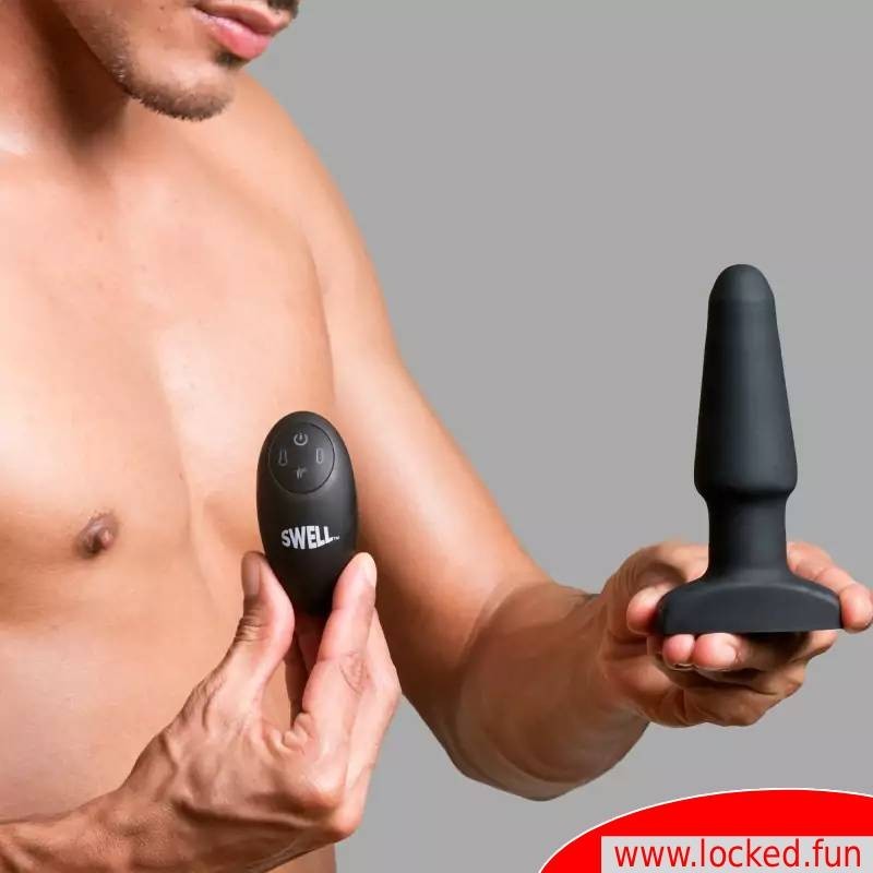 Plug droit gonflable à vibrations avec télécommande Plug droit gonflable à vibrations avec télécommande