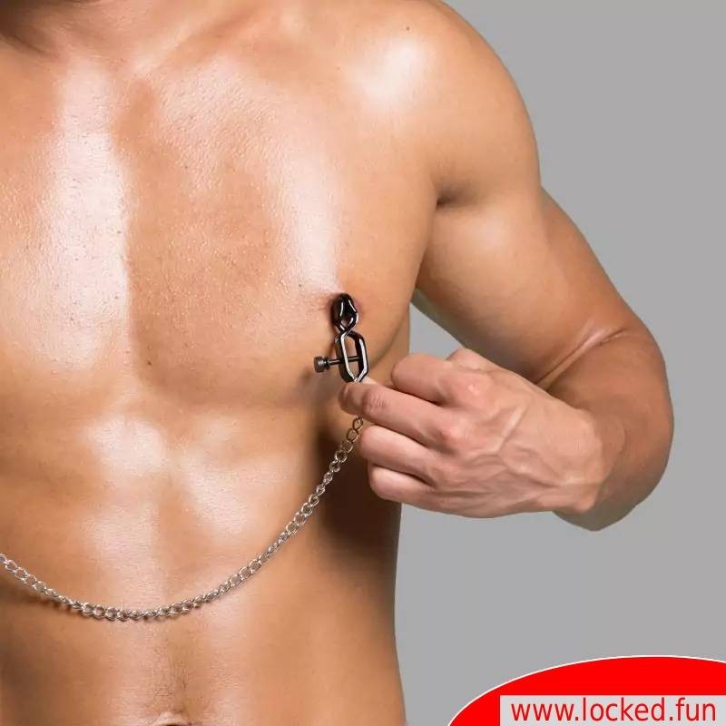 Pinces à tétons Black Tiger - Pinces à seins BDSM réglables avec chaîne en acier