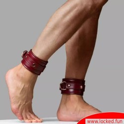 Menottes chevilles de luxe, bordeaux