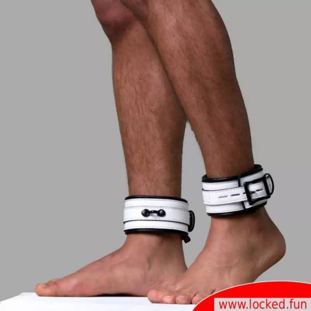 Menottes chevilles blanches en cuir - VENEZIA