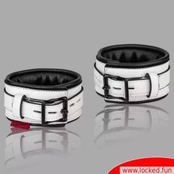 Menottes chevilles blanches en cuir - VENEZIA