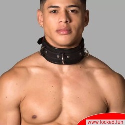 Collier de cuir BDSM Amsterdam noir