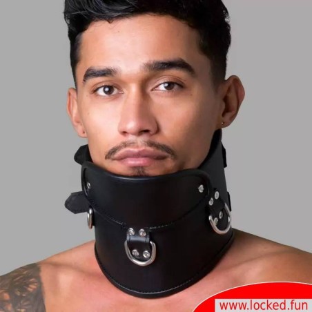 Collier postural BDSM en cuir – noir