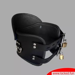 Collier postural BDSM en cuir – noir
