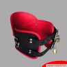 Collier postural BDSM en cuir – noir rouge Collier postural BDSM en cuir – noir rouge