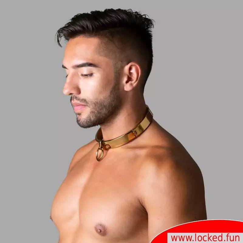 Collier de bondage doré, le O