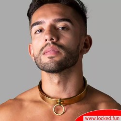 Collier de bondage doré, le O