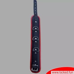 Collier en cuir – noir rouge - Amsterdam