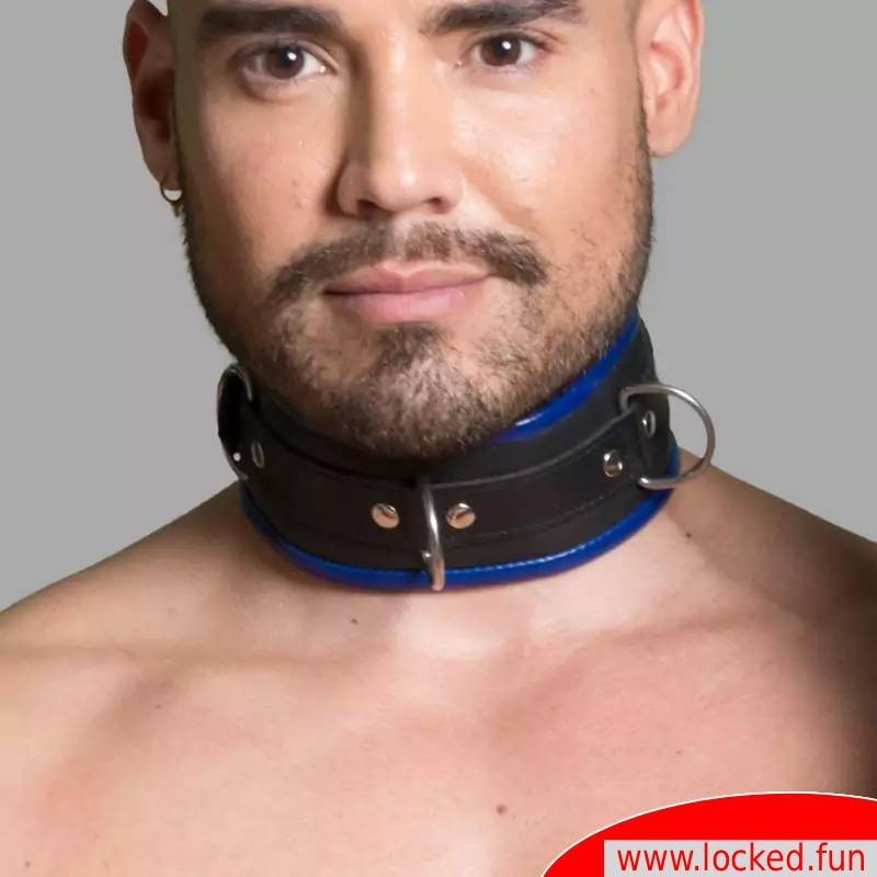 Collier en cuir – noir bleu - Amsterdam Collier en cuir – noir bleu - Amsterdam