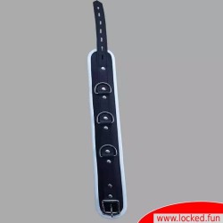 Collier en cuir – noir blanc - Amsterdam