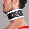 Collier de bondage en cuir noir blanc