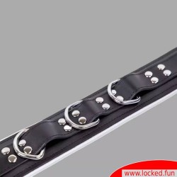 Collier de bondage en cuir noir blanc