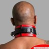 Collier de bondage en cuir noir  rouge