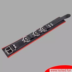 Collier de bondage en cuir noir  rouge