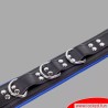 Collier de bondage en cuir noir / bleu
