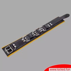 Collier de bondage en cuir noir  jaune