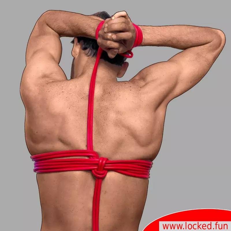 Corde de bondage Shibari en cuir - rouge