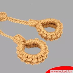 Entraves Shibari cou et poignets en corde
