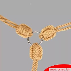 Entraves Shibari cou et poignets en corde
