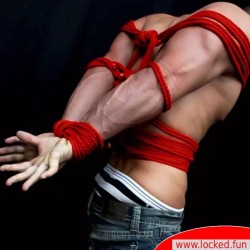 Corde de bondage rouge en coton